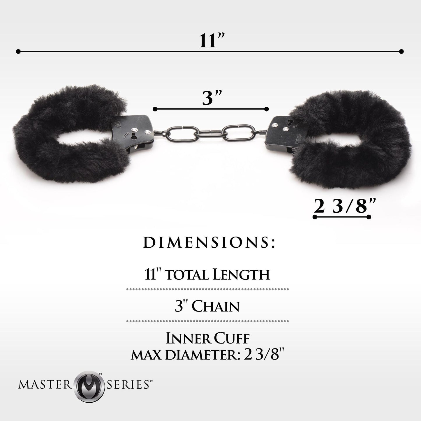 XR Brands - Cuffed In Fur Handcuffs - Black – Bondage Handcuffs