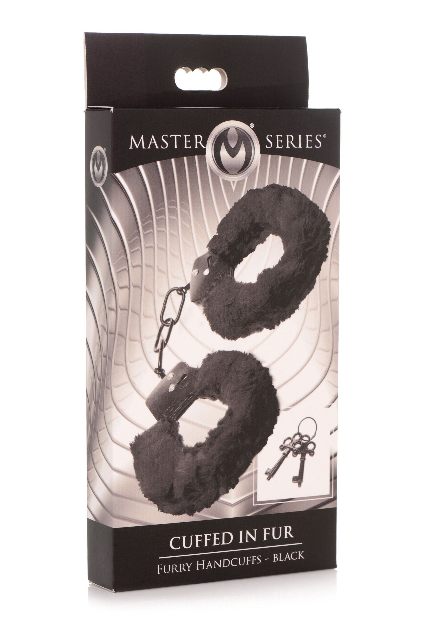 XR Brands - Cuffed In Fur Handcuffs - Black – Bondage Handcuffs