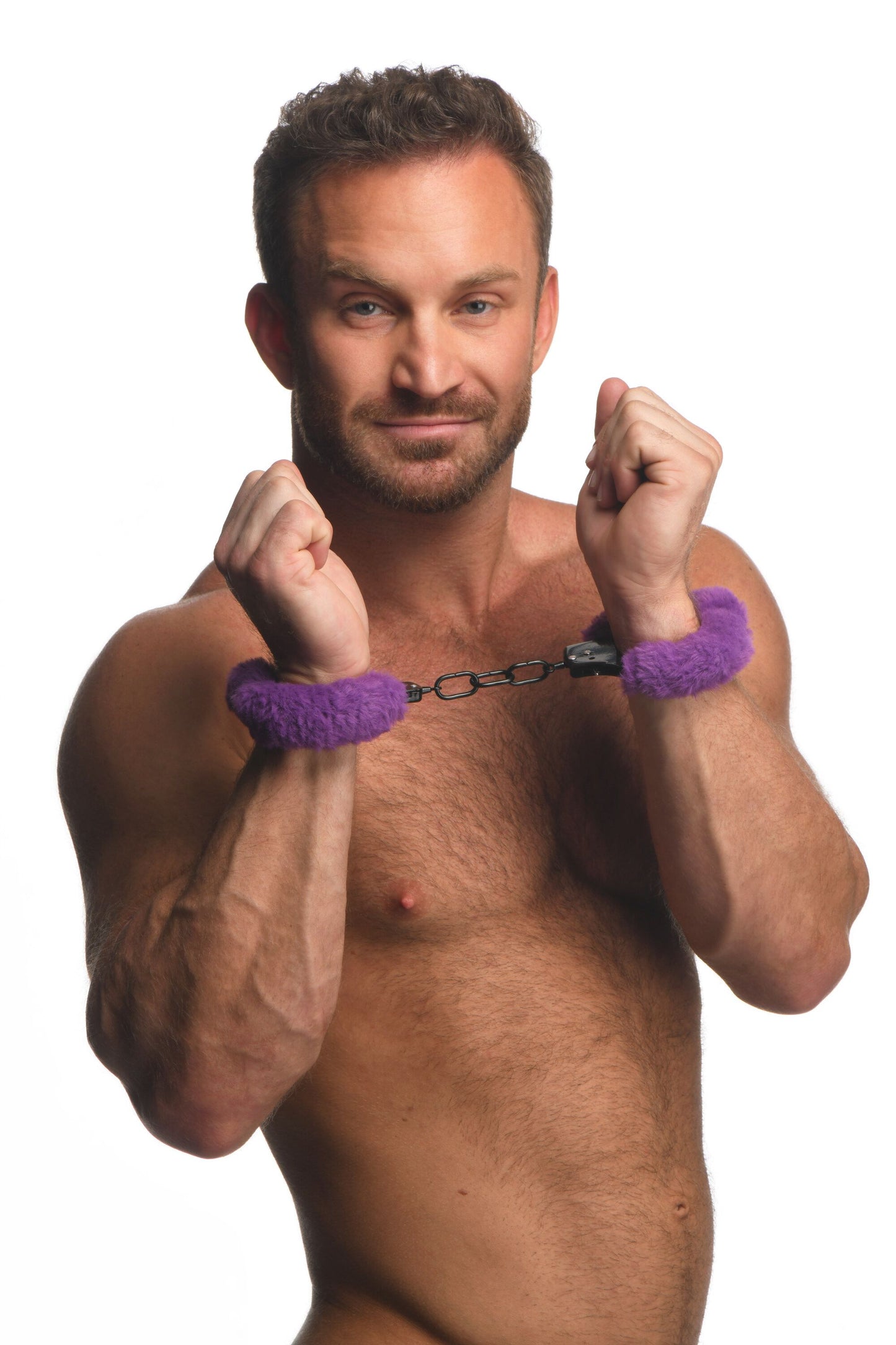 XR Brands - Cuffed In Fur Handcuffs - Purple – Bondage Handcuffs
