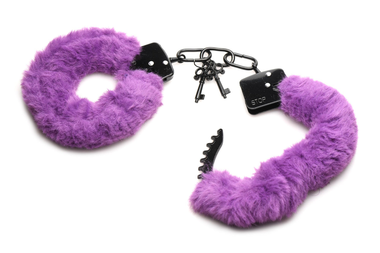 XR Brands - Cuffed In Fur Handcuffs - Purple – Bondage Handcuffs