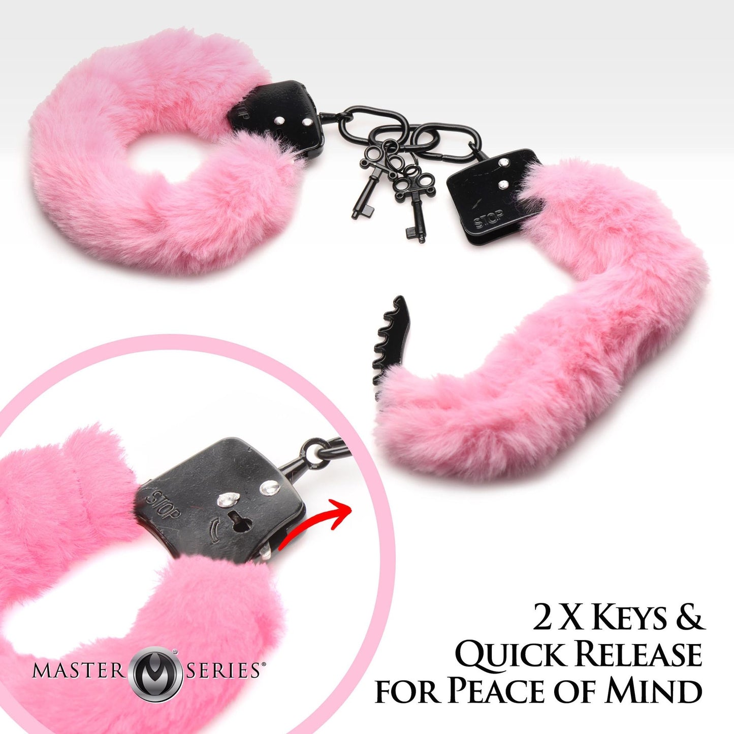 XR Brands - Cuffed in Fur Handcuffs - Pink – Bondage Handcuffs