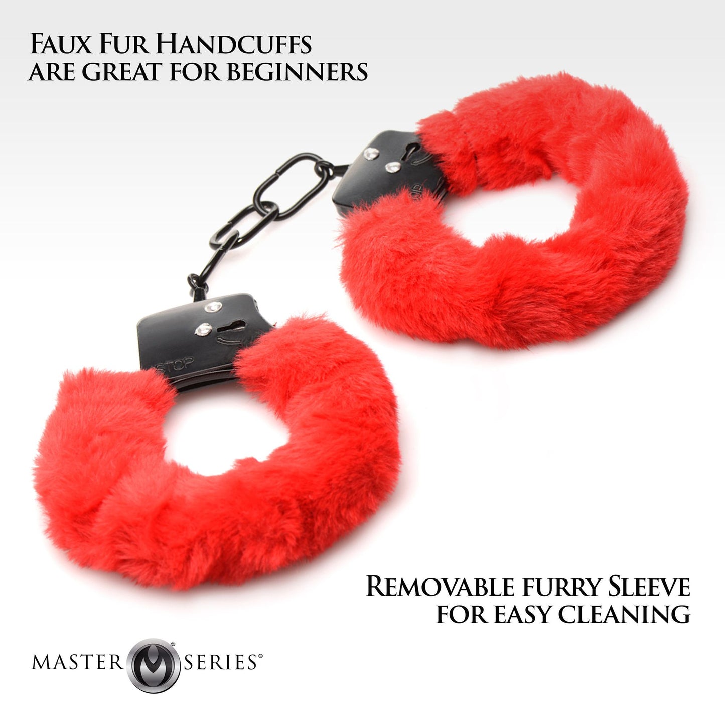 XR Brands - Cuffed in Fur Handcuffs - Red – Bondage Handcuffs