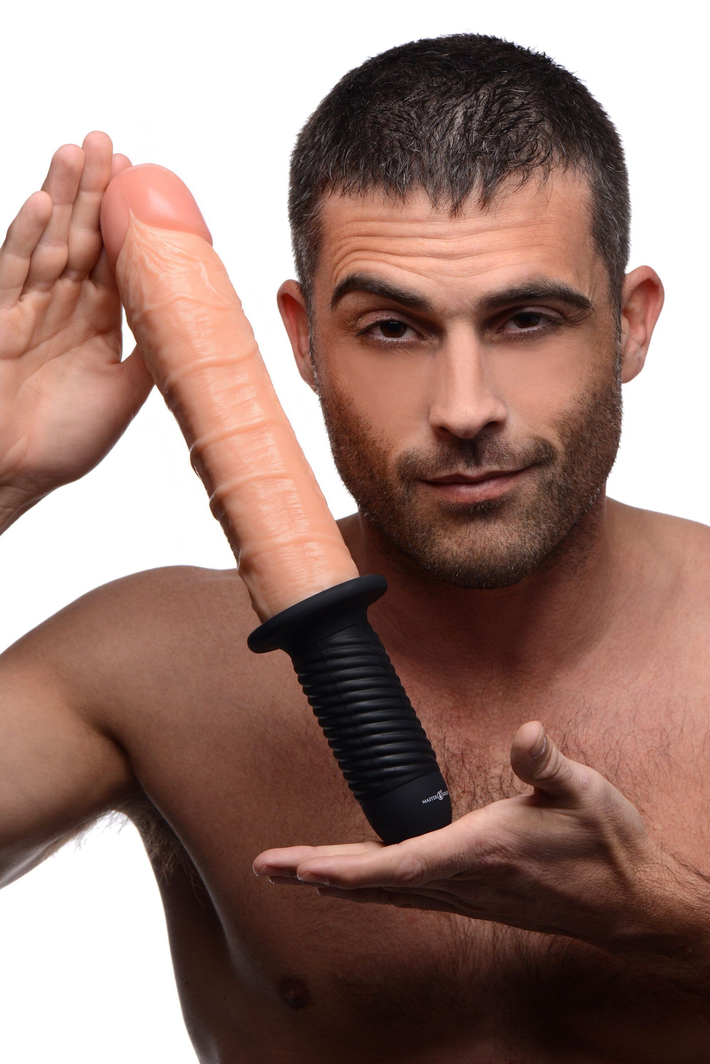Master Series - Onslaught 13 Mode XL Flesh Dildo - Beige – Vibrating Dildo