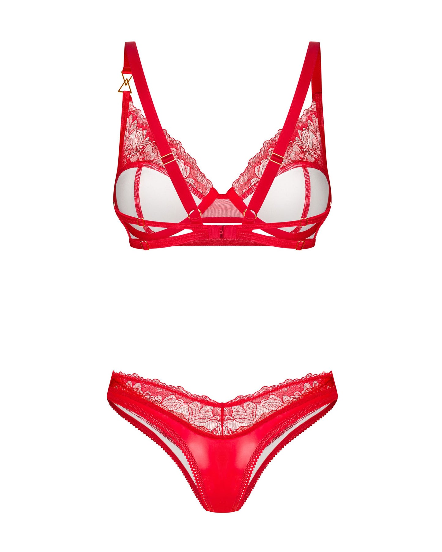 Obsessive - Aliosa Two-Piece Set - Red – Lace Lingerie Set
