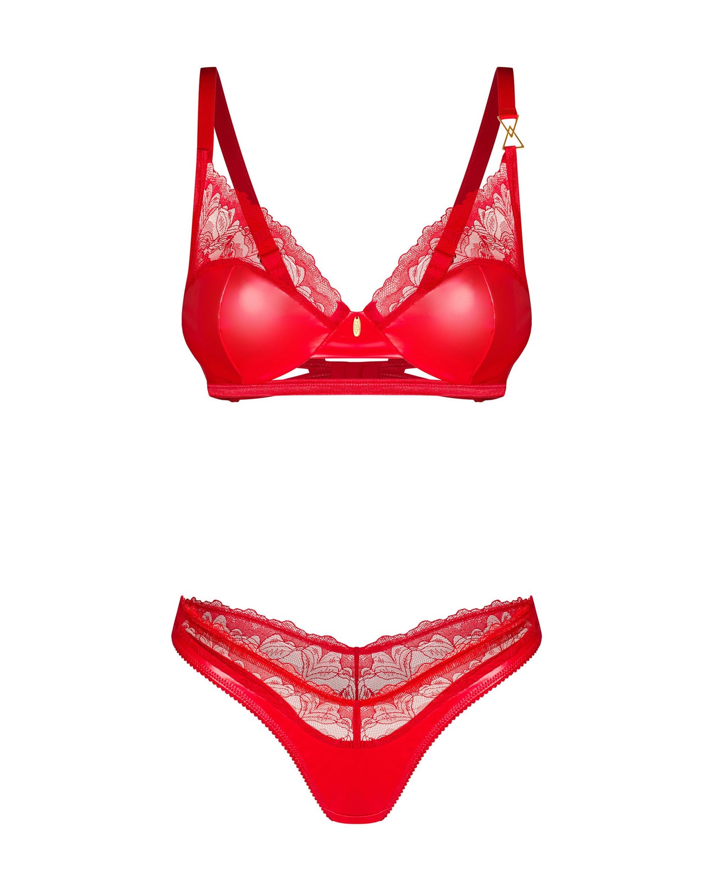 Obsessive - Aliosa Two-Piece Set - Red – Lace Lingerie Set