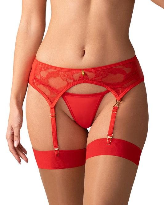 Obsessive - Aliosa Garter Belt - Red – Suspender Belt