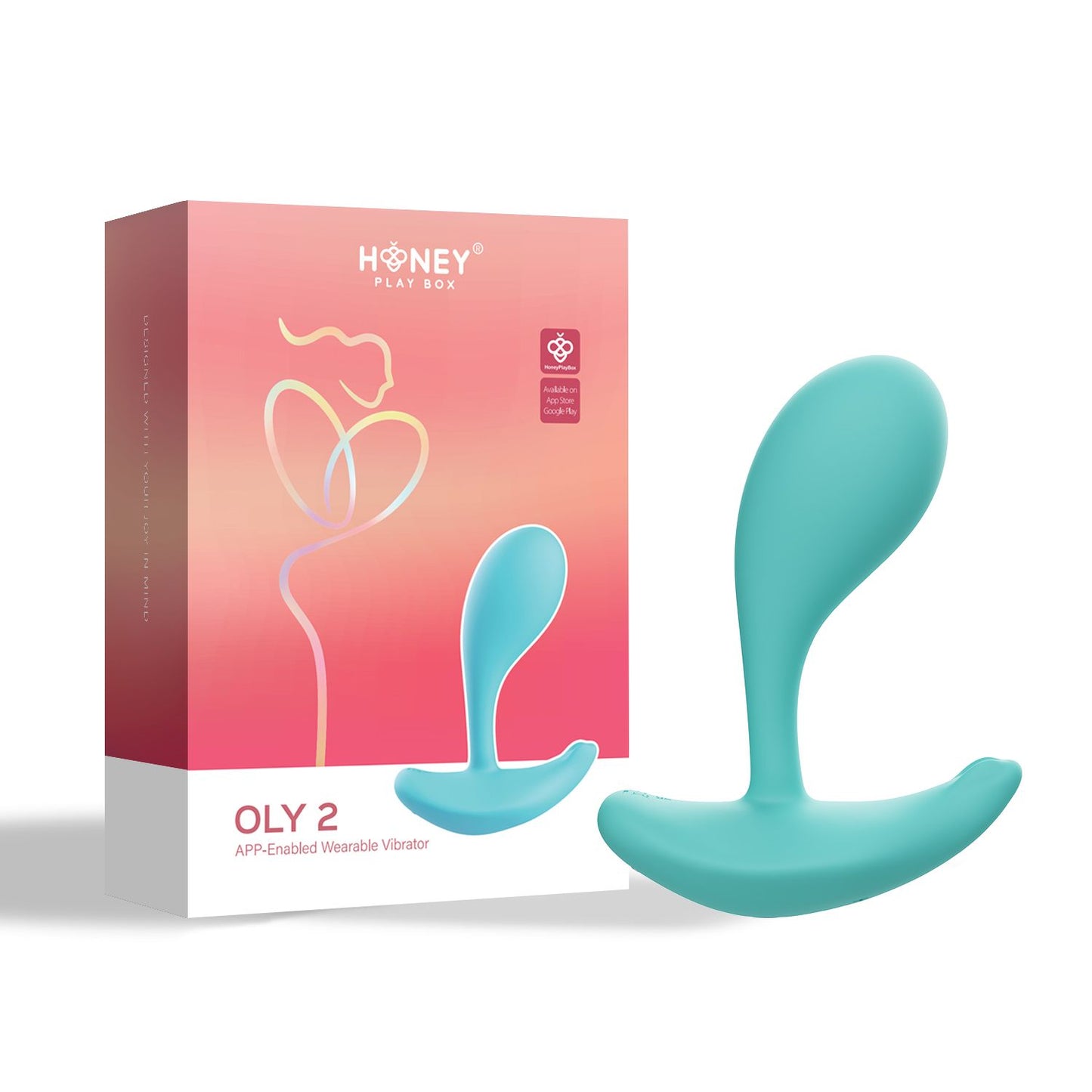 HoneyPlayBox - Vibrador OLY 2 G-Spot com Aplicação - Turquesa