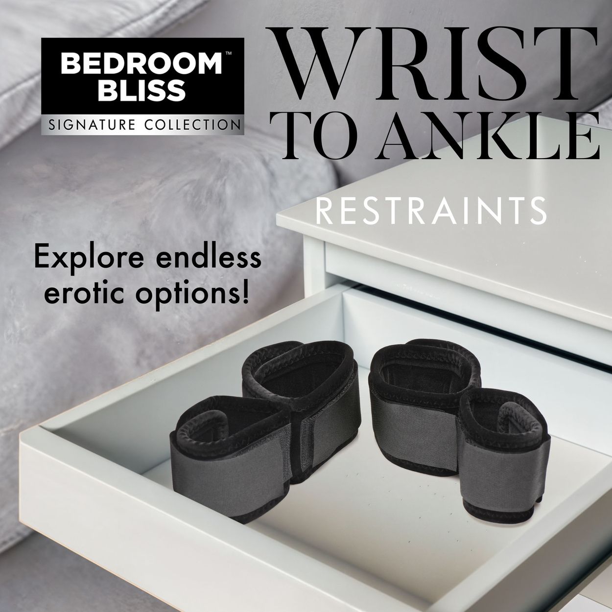 XR Brands - Wrist and Ankle Cuffs - Black – Handcuffs