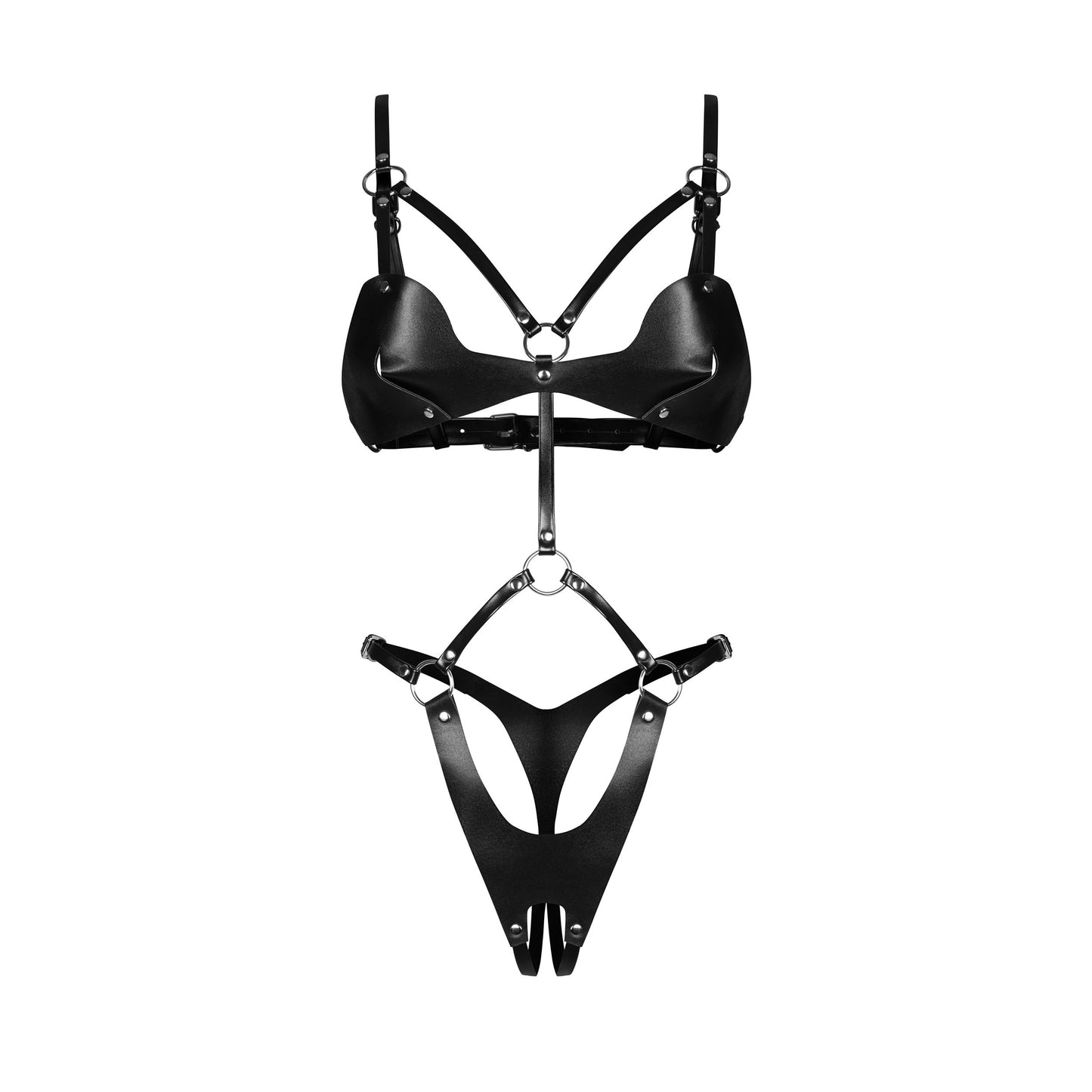 Obsessive - Dame Control Crotchless Teddy - Black – Crotchless Knickers