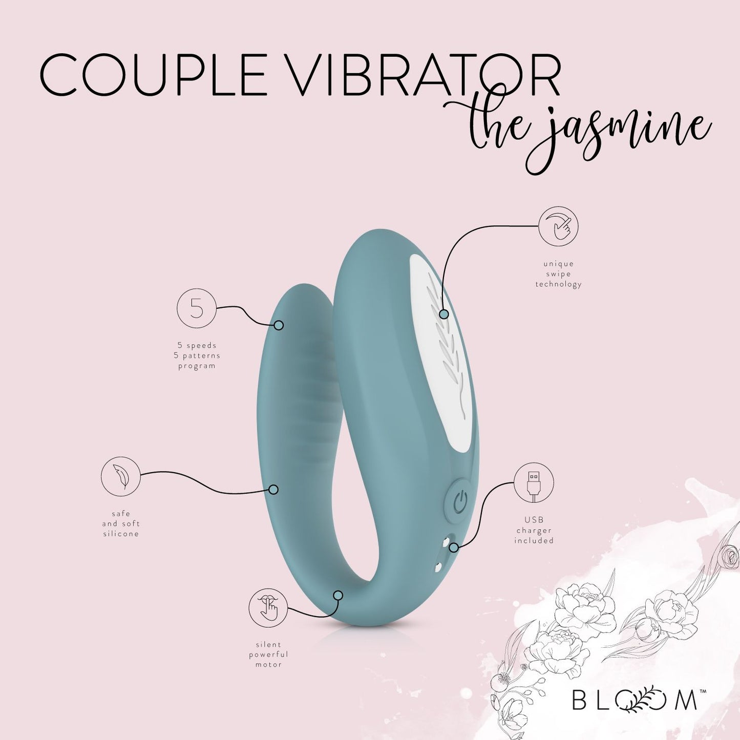 Bloom - The Jasmine C-Shape Vibrator - Green