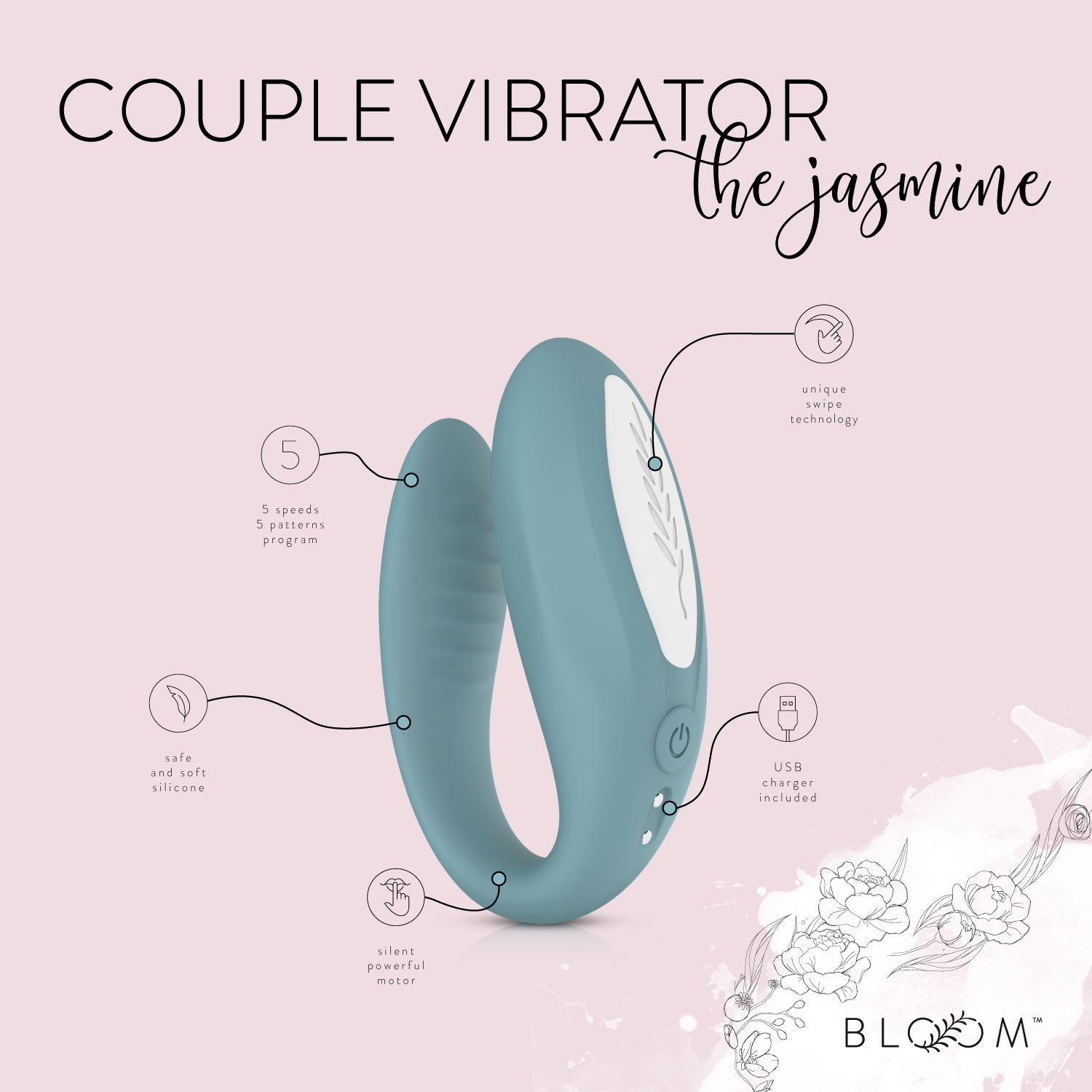 Bloom - The Jasmine C-Shape Vibrator - Green