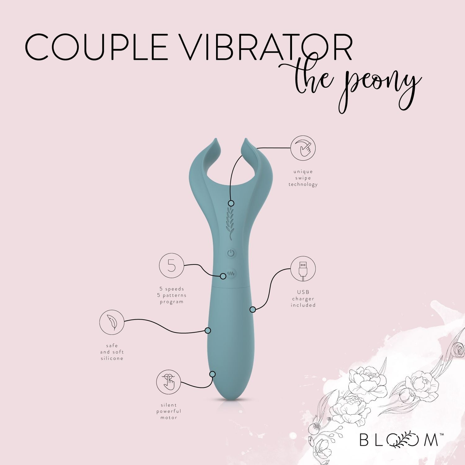 Bloom - The Peony Couple Vibrator - Green