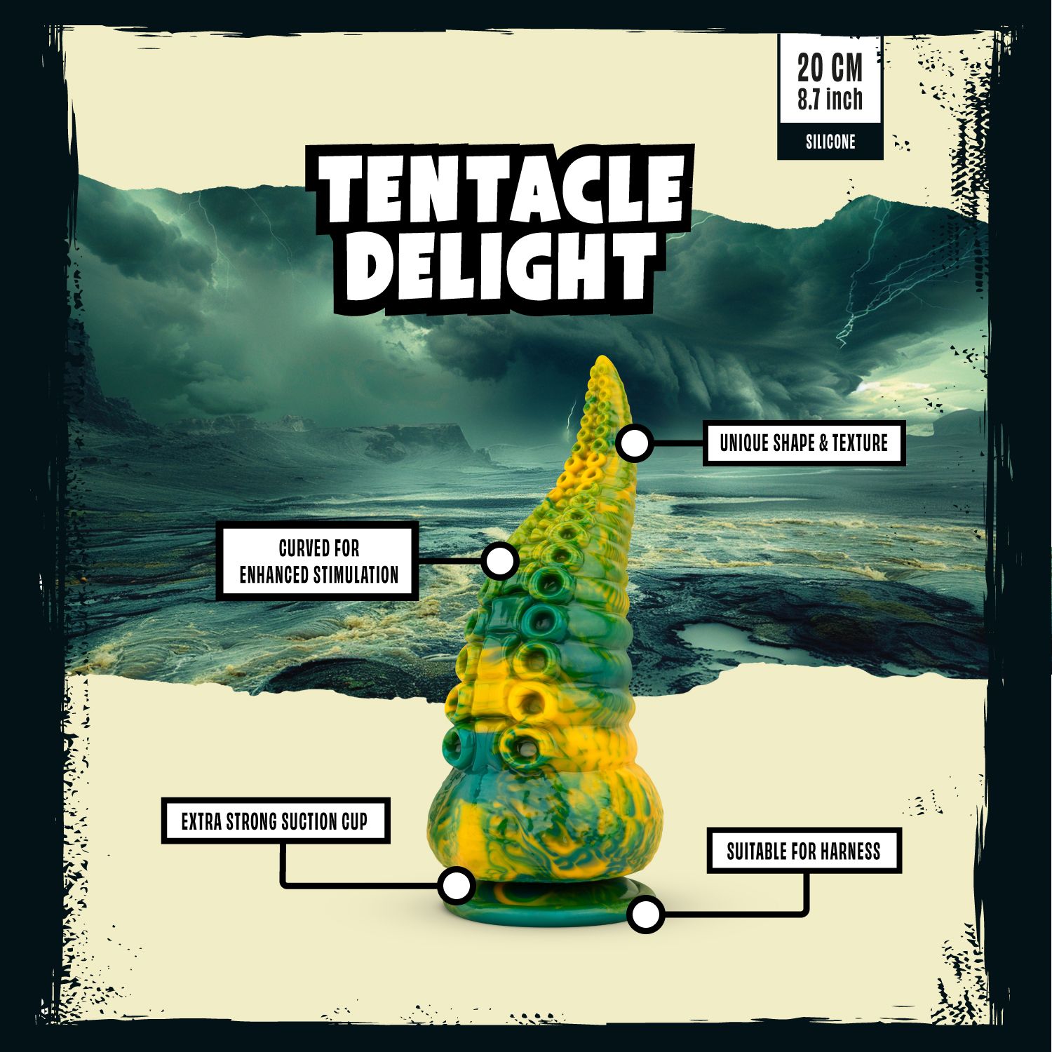 Mythical Mates - Tentacle Delight Green & Yellow - 20 cm