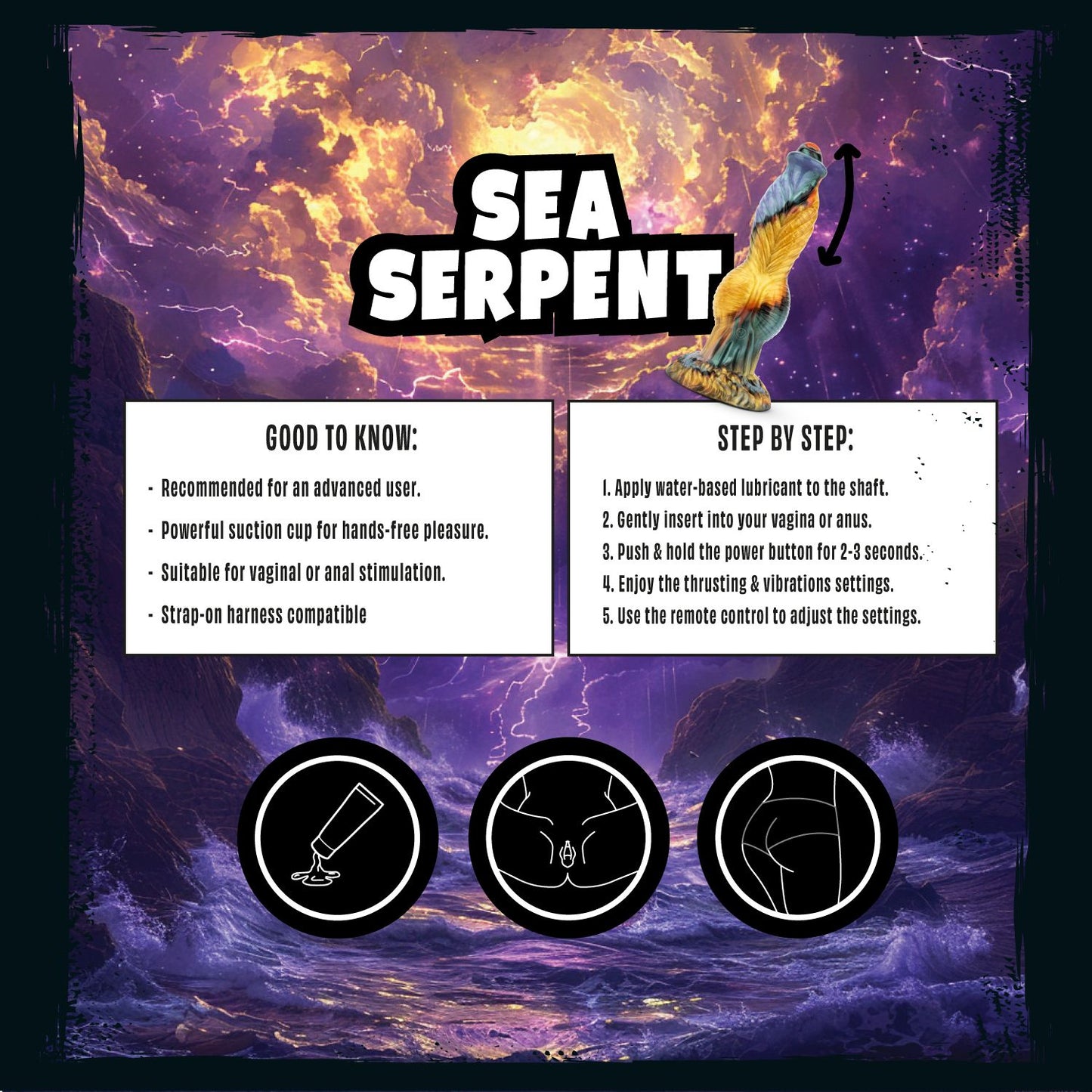 Mythical Mates - Sea Serpent Thrusting Dildo - 26 cm