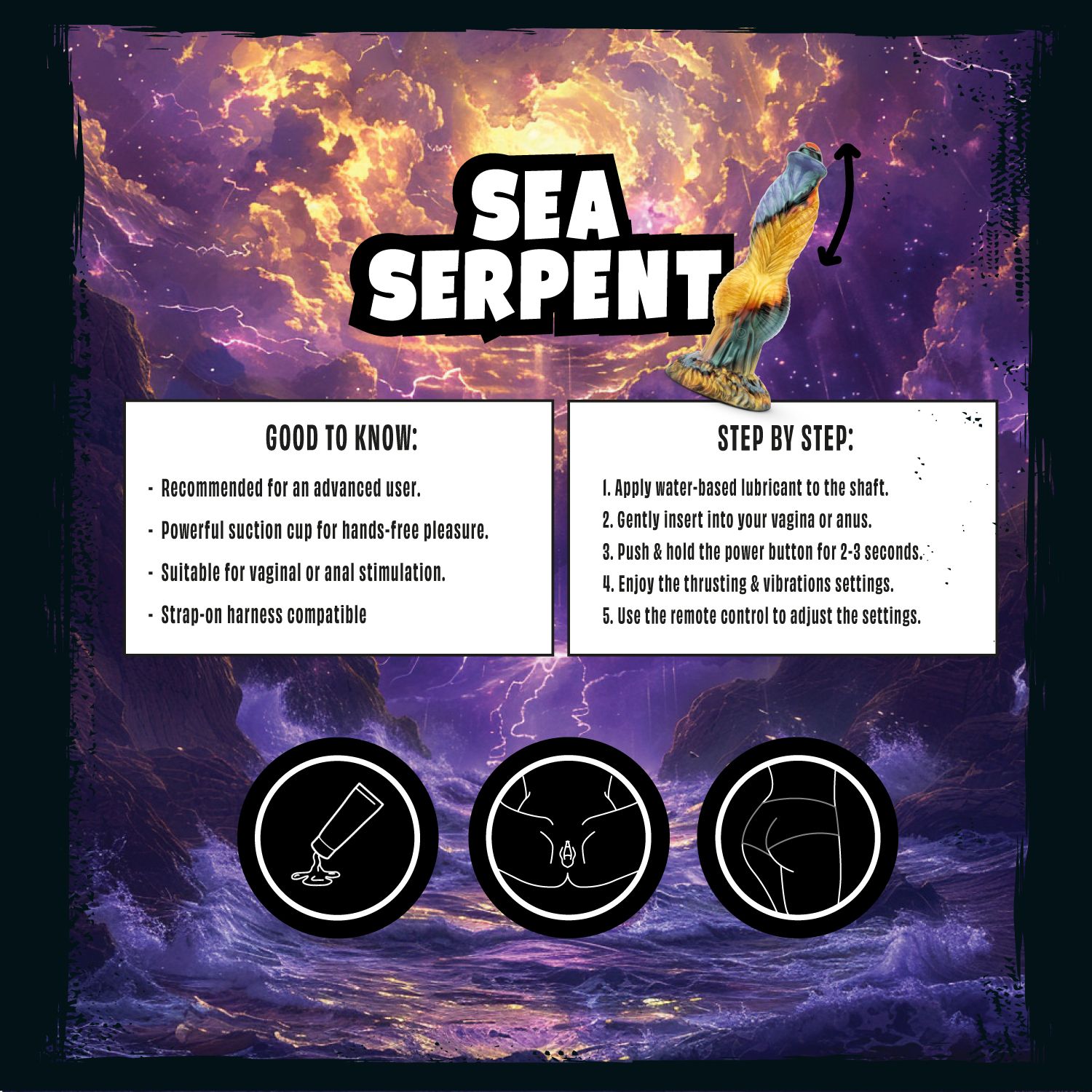 Mythical Mates - Sea Serpent Thrusting Dildo - 26 cm