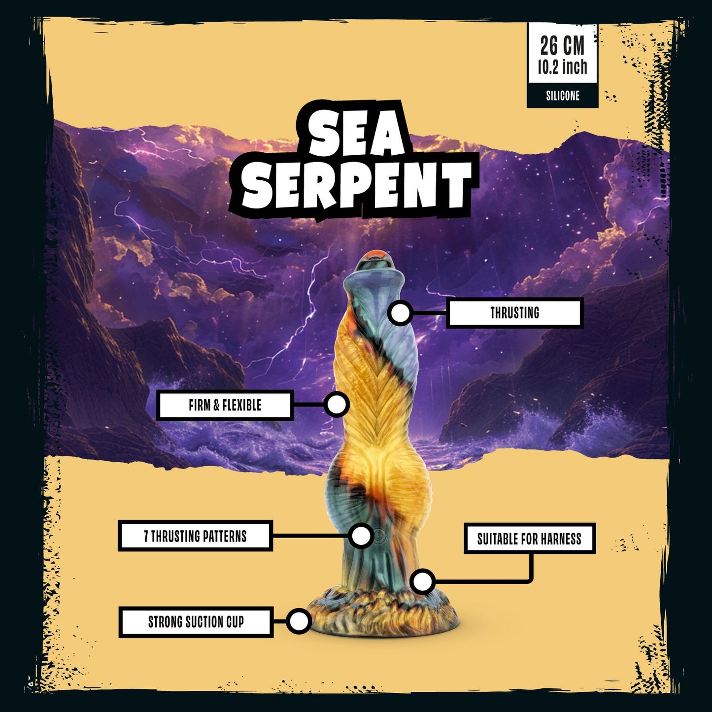 Mythical Mates - Sea Serpent Thrusting Dildo - 26 cm