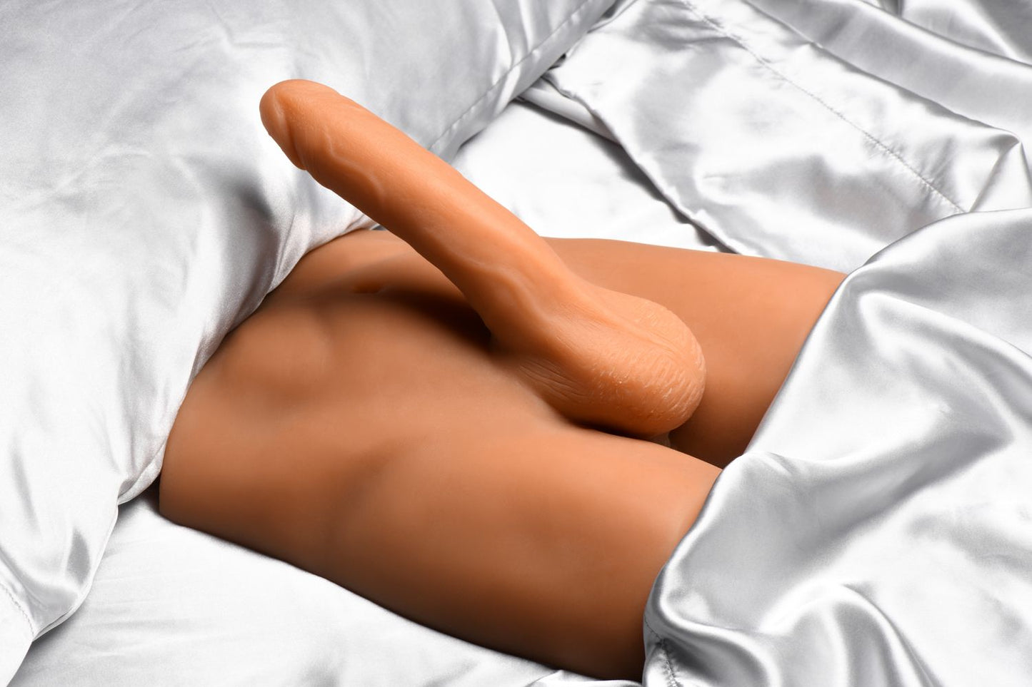 Jock - Ass Masturbator with Posable Dildo - Medium Tone – Realistic Dildo