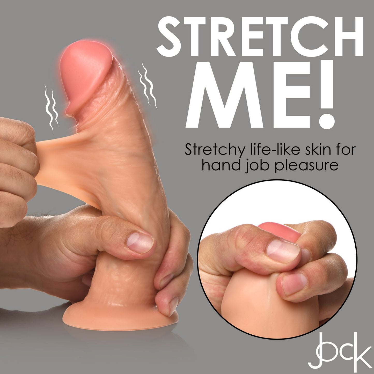 Jock - Real Skin Vibrating Dildo - 8" & Light Skin – Realistic Dildo