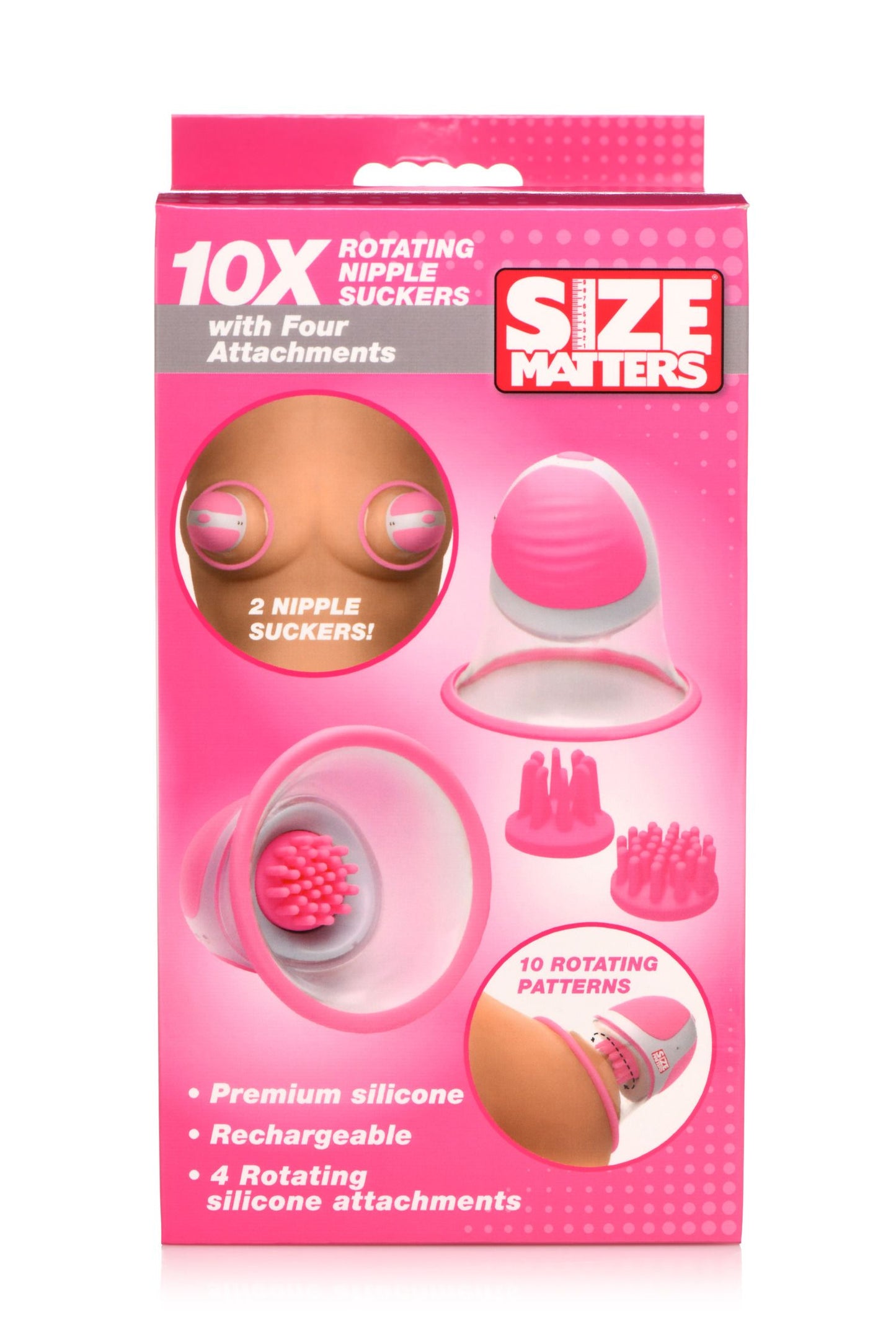 Size Matters - Rotating Nipple Suckers - 4 Attachments – Nipple Suction Cups