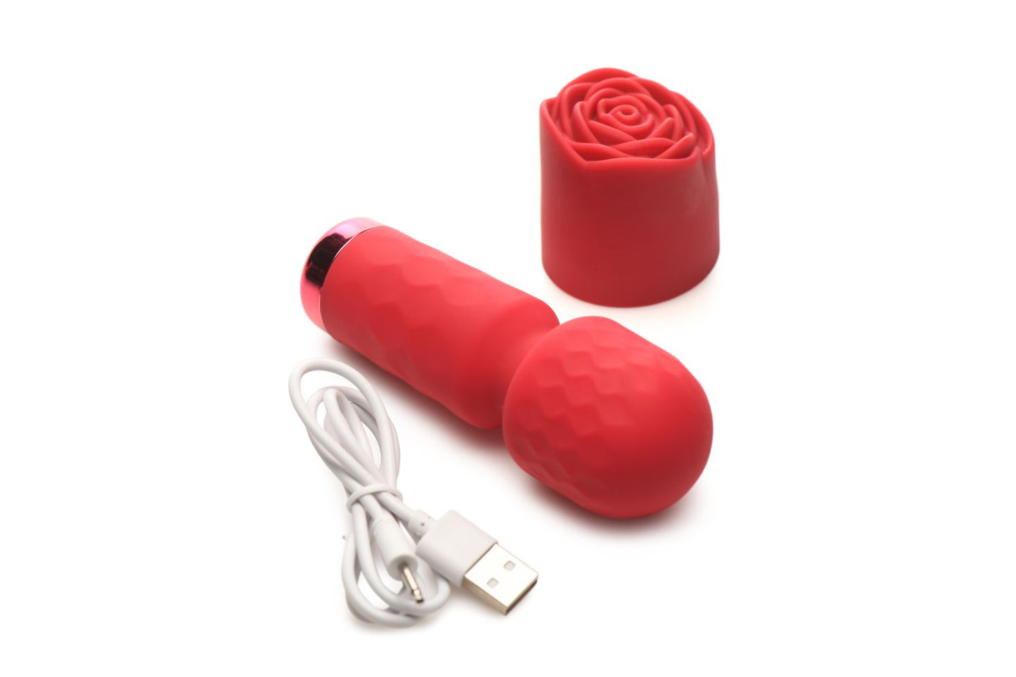 Bloomgasm - Pleasure Rose Mini Wand Vibrator - Red – Powerful Wand Vibrator