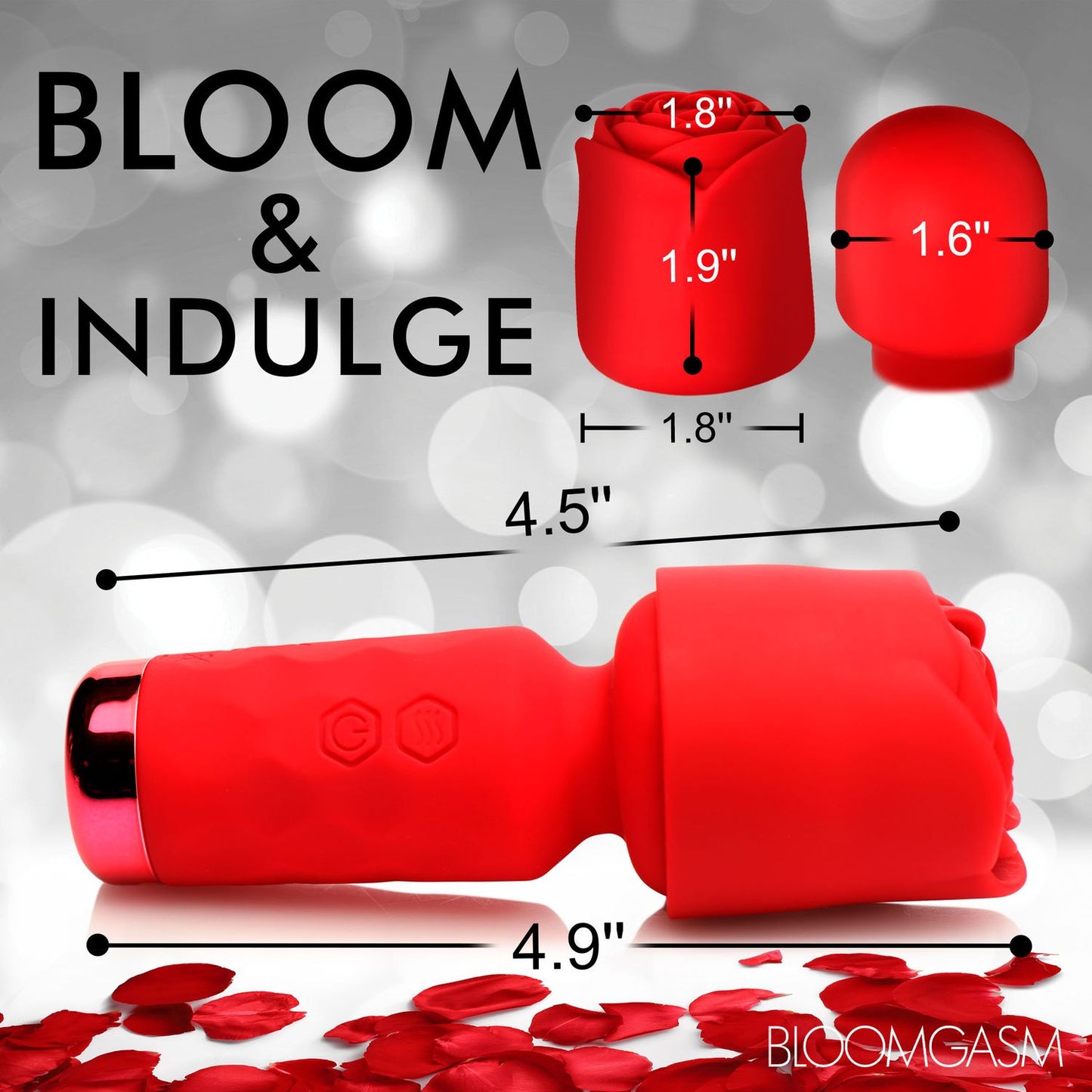 Bloomgasm - Pleasure Rose Mini Wand Vibrator - Red – Powerful Wand Vibrator