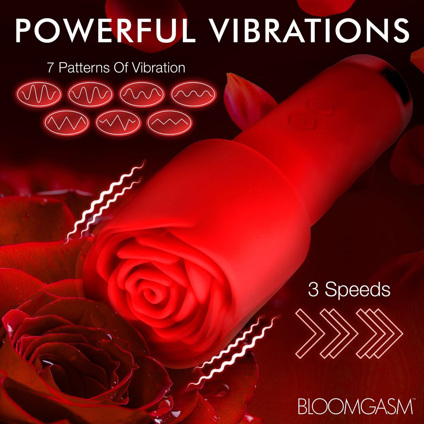 Bloomgasm - Pleasure Rose Mini Wand Vibrator - Red – Powerful Wand Vibrator