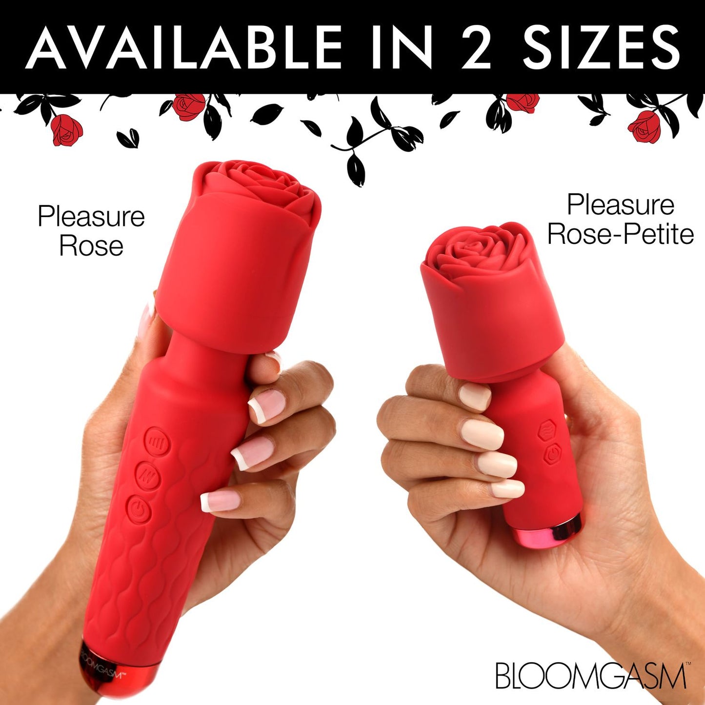 Bloomgasm - Pleasure Rose Mini Wand Vibrator - Red – Powerful Wand Vibrator