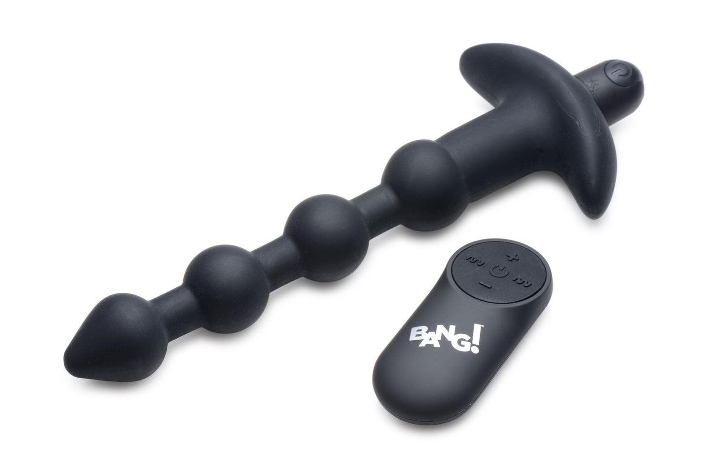Bang! - 28x Remote Control Vibrating Silicone Anal Beads - Black