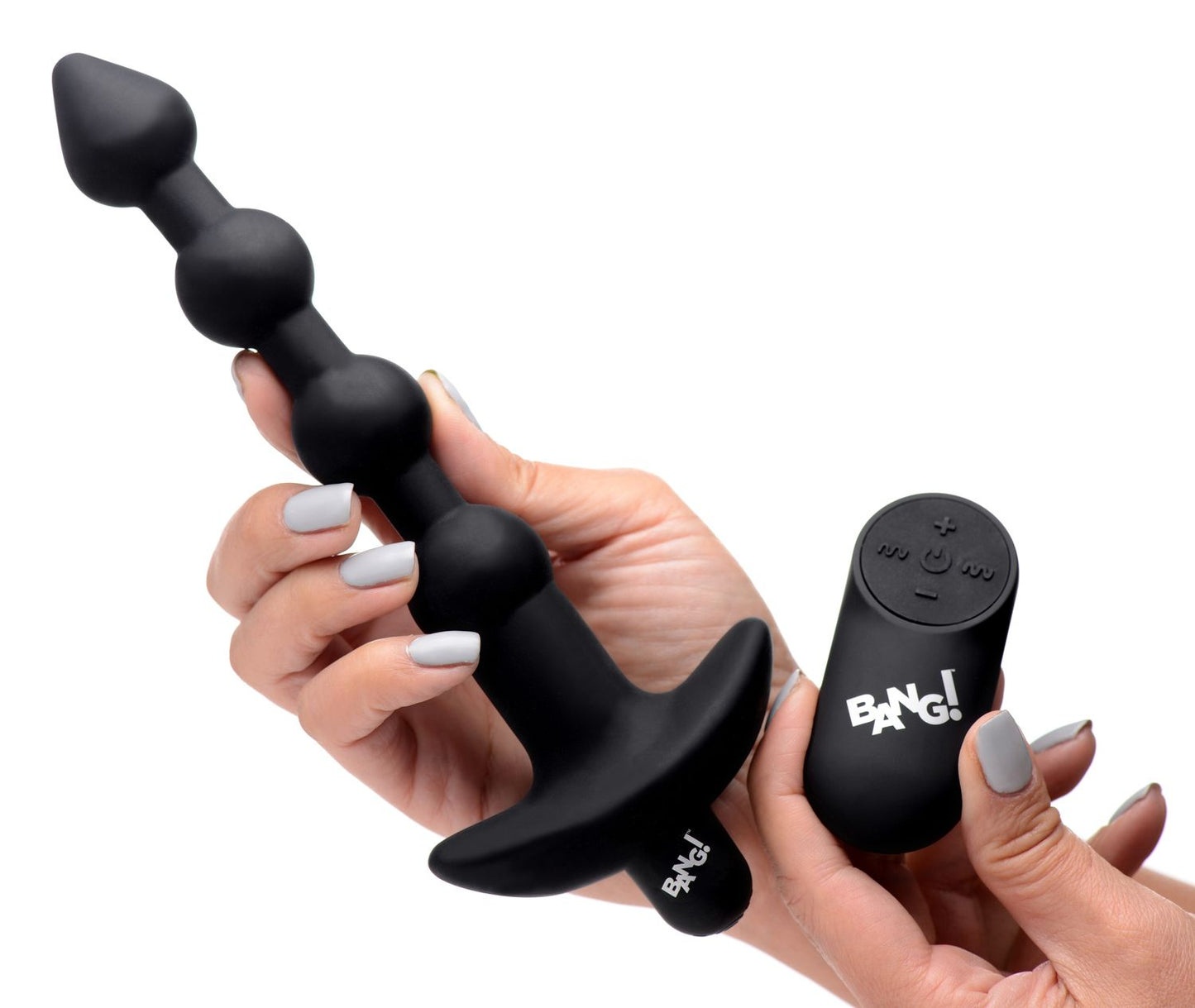 Bang! - 28x Remote Control Vibrating Silicone Anal Beads - Black