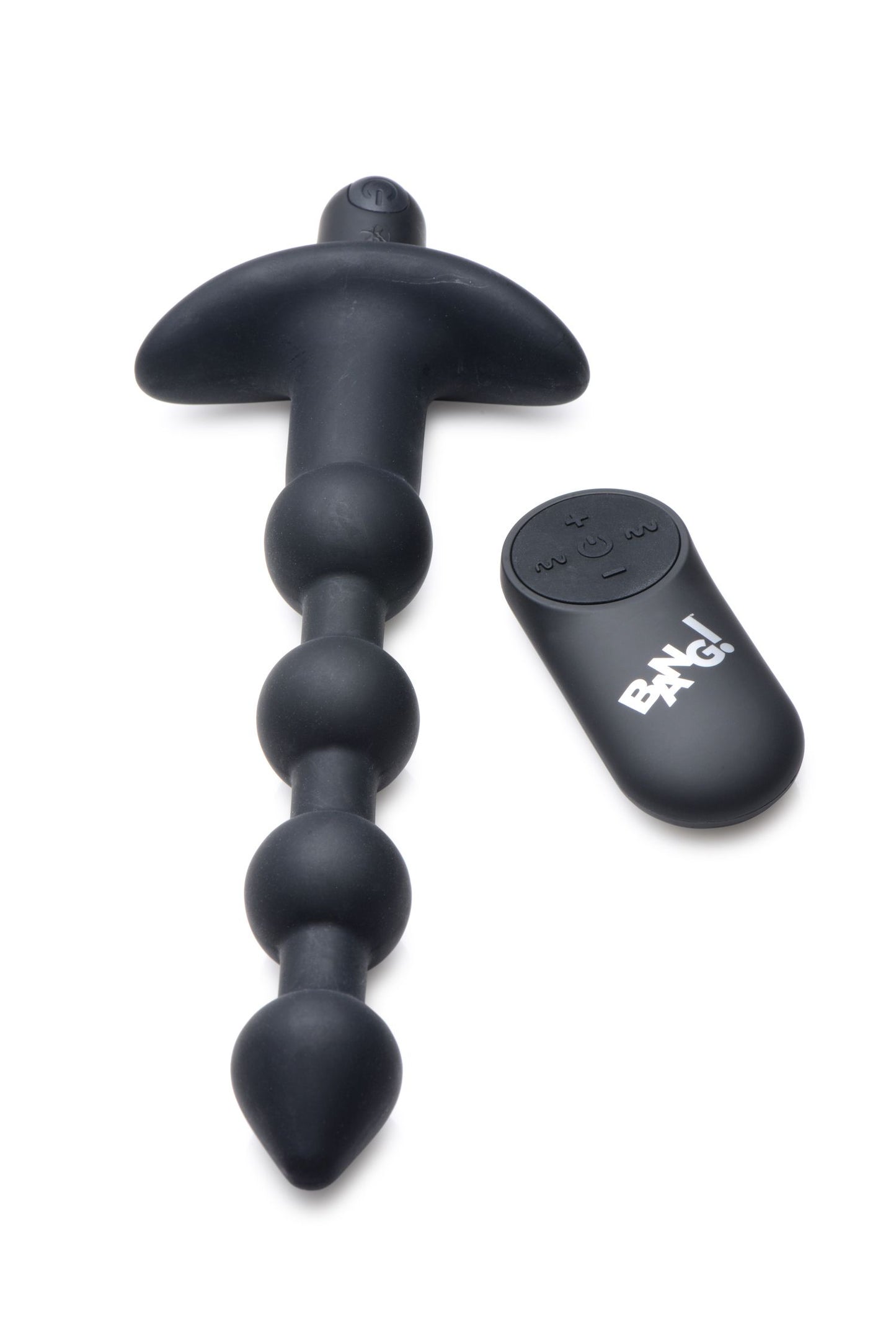 Bang! - 28x Remote Control Vibrating Silicone Anal Beads - Black