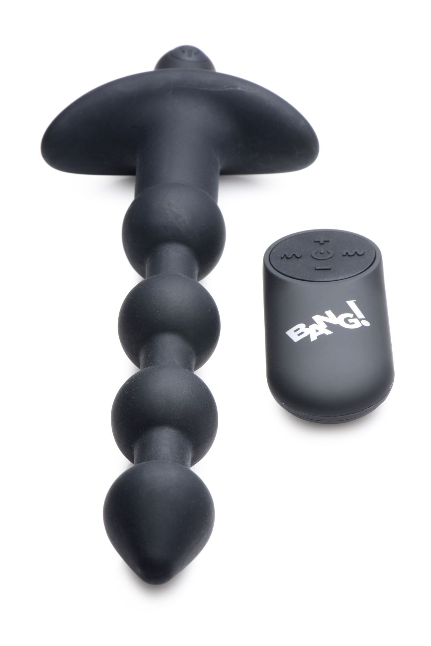 Bang! - 28x Remote Control Vibrating Silicone Anal Beads - Black