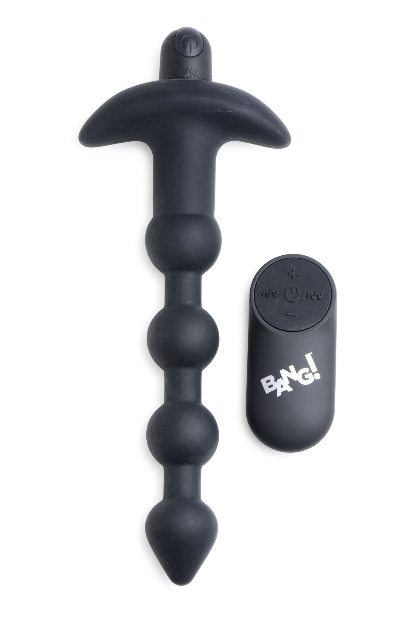 XR Brands BANG! 28X Remote Control Vibrating Silicone Anal Beads Black lingerie