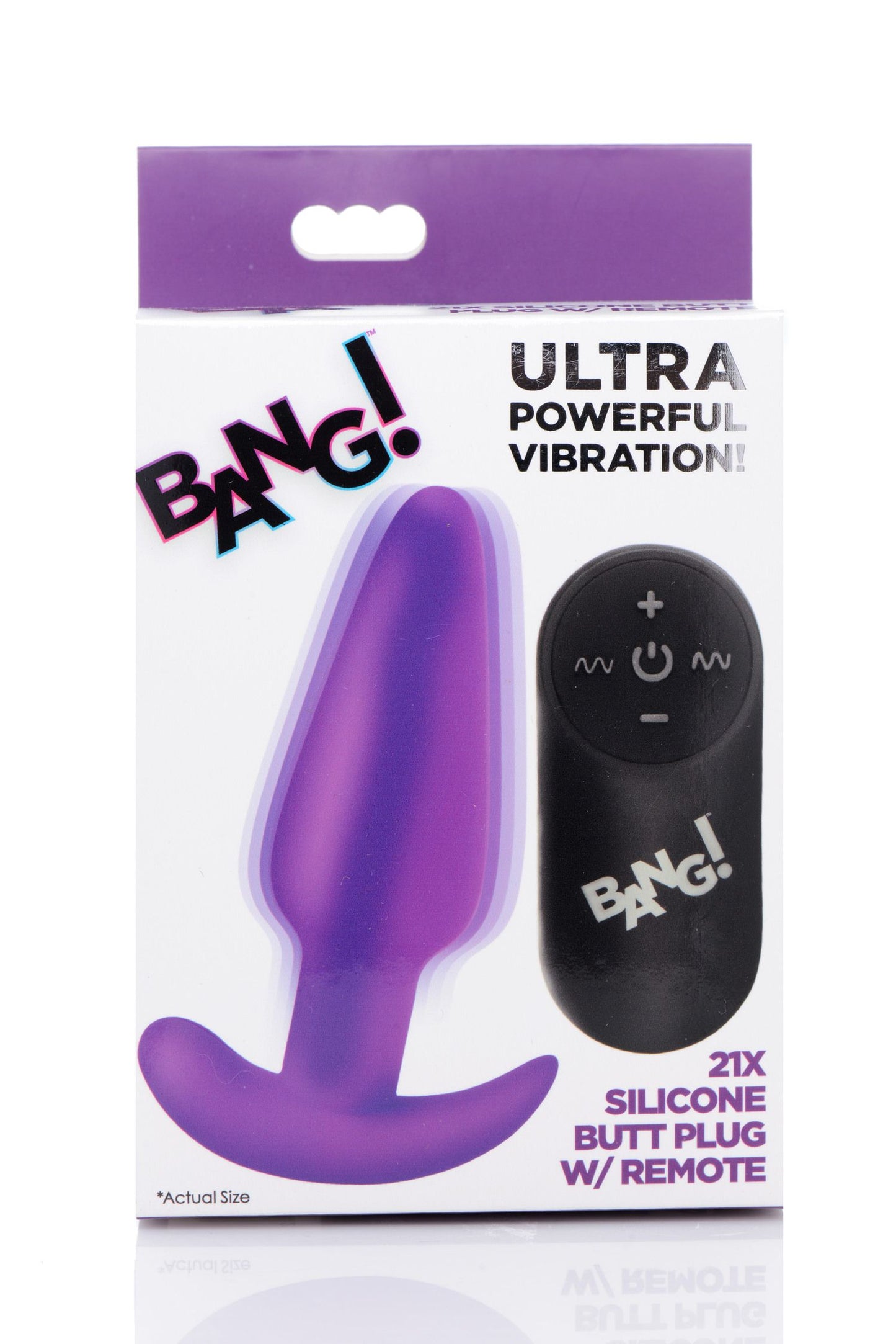 BANG! - Plug Anal Vibratório com Controlo Remoto - Roxo
