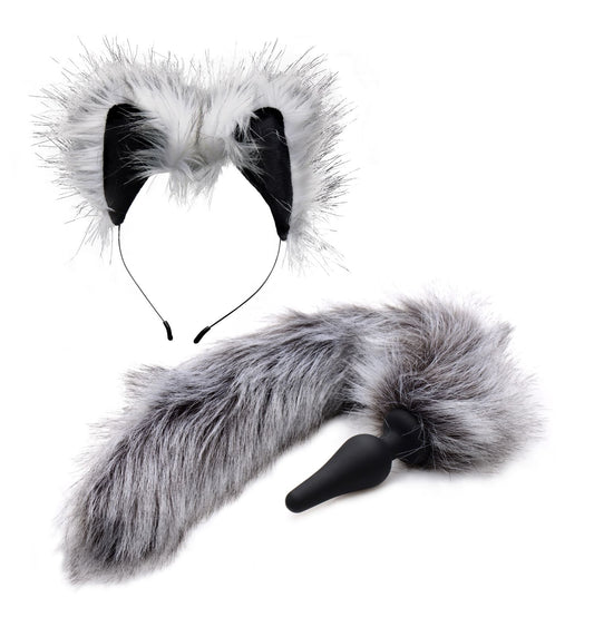 Tailz - Grey Wolf Tail Plug & Ears Set