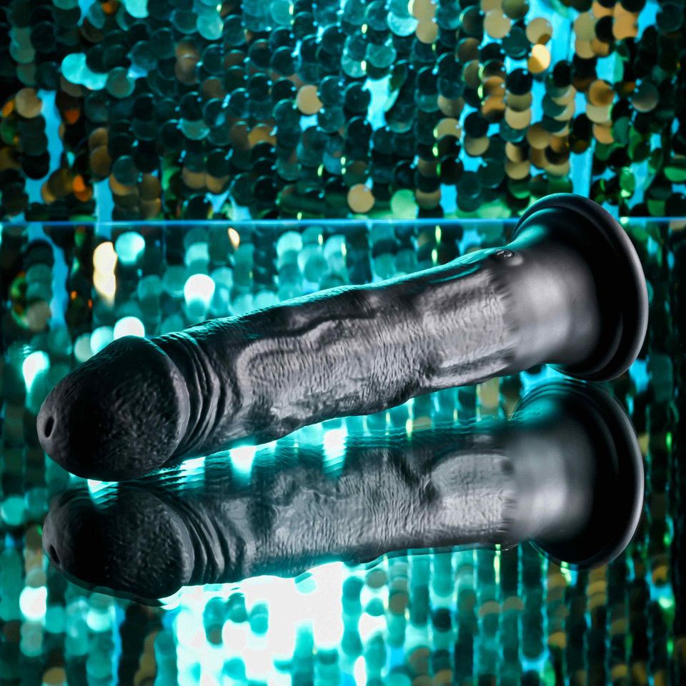 Evolved - Black Thunder Vibrating Dildo - 25 cm – Realistic Dildo