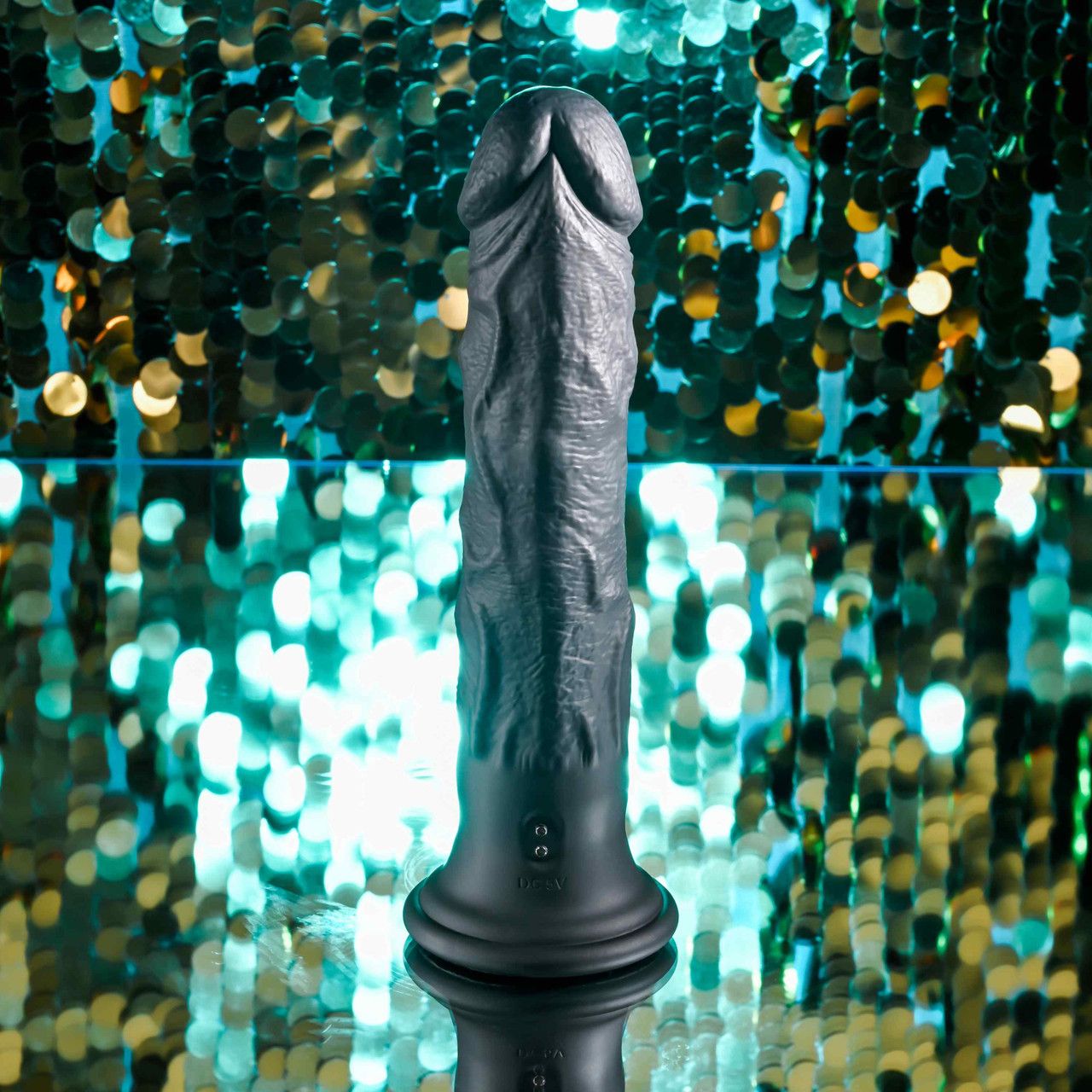 Evolved - Black Thunder Vibrating Dildo - 25 cm – Realistic Dildo