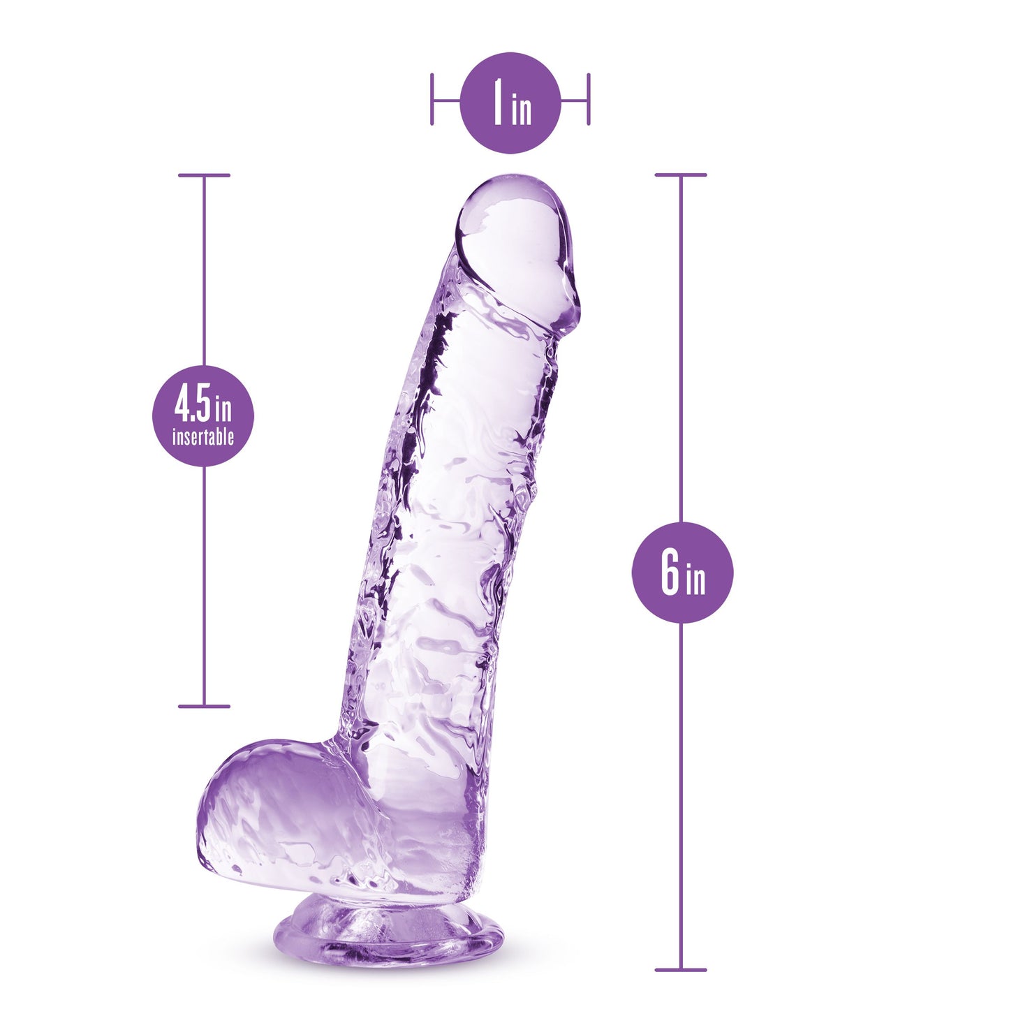 B Yours - Naturally Yours Crystalline Dildo Amethyst – Suction Cup Dildo