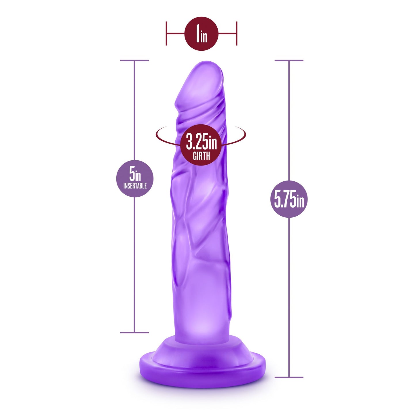 B Yours - Naturally Yours Mini Cock - Purple – Suction Cup Dildo