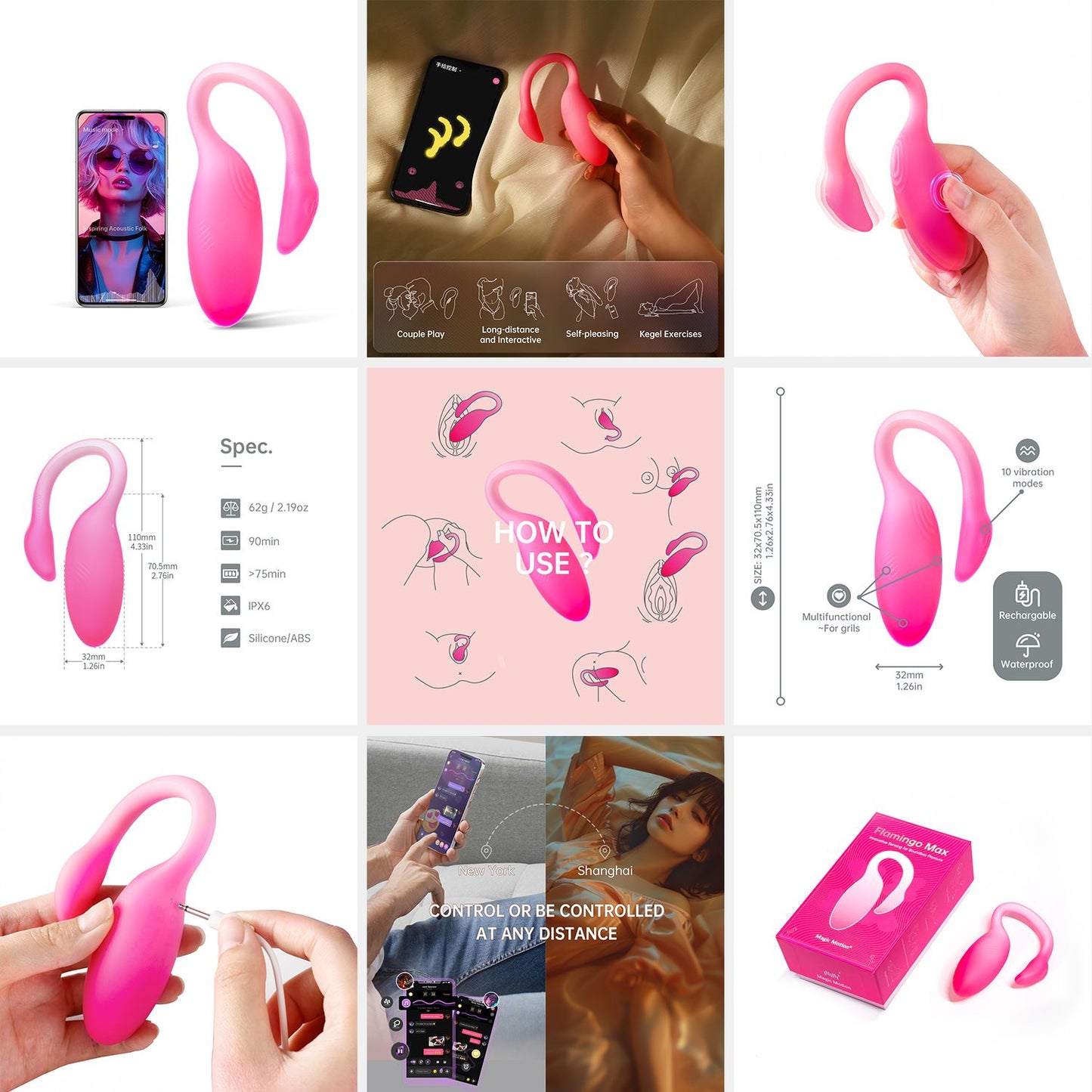 Magic Motion - Flamingo Max Vibrating Egg & Kegel Trainer in One - Pink – Kegel Balls