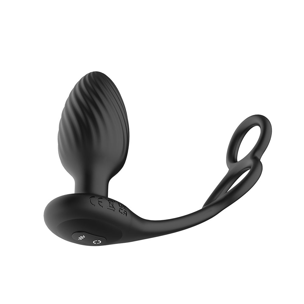 Nexus - Tornado Rotating Plug with Cock & Ball Rings - Black – Vibrating Butt Plug