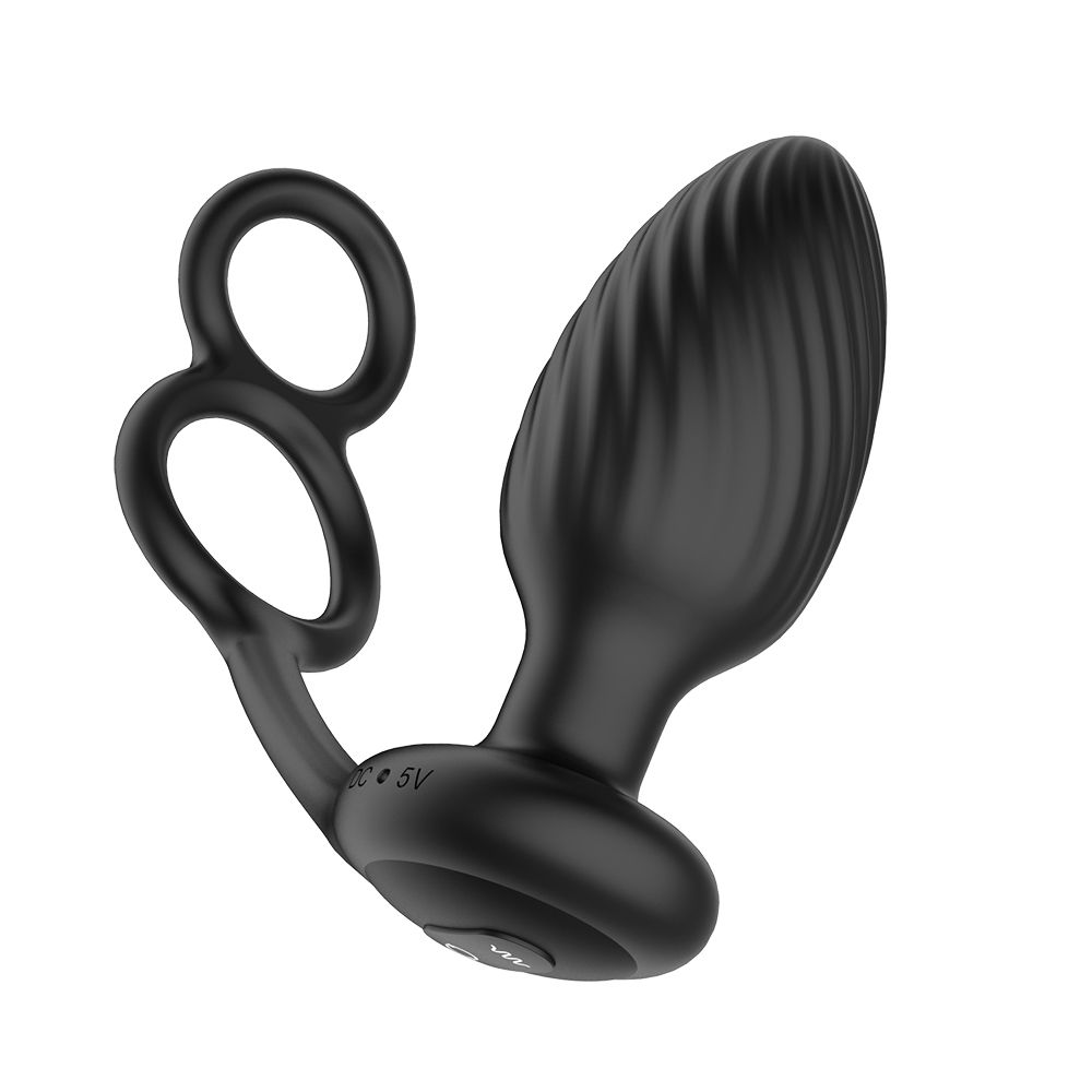 Nexus - Tornado Rotating Plug with Cock & Ball Rings - Black – Vibrating Butt Plug