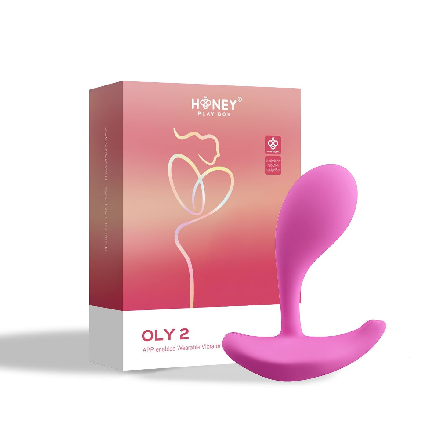 HoneyPlayBox - OLY 2 Vibrador Portátil Clitoriano e de Ponto G Com Aplicação - Rosa