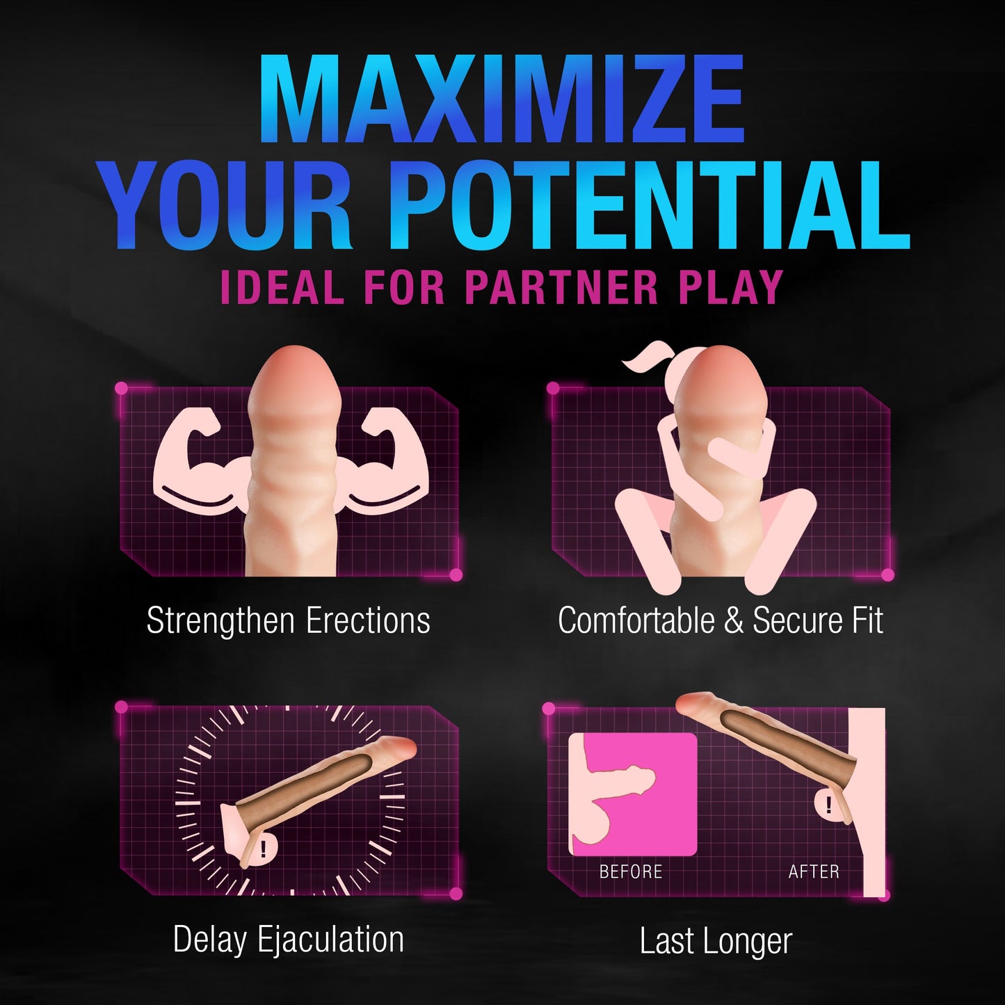 Blush - Performance Plus Silicone Penis Extender - 6.3 cm – Penis Pump