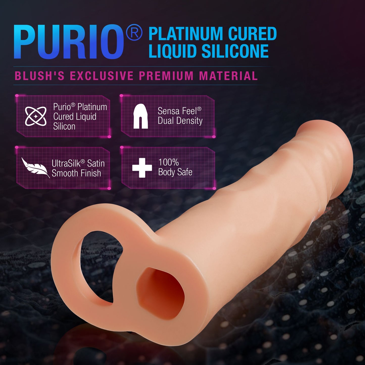 Blush - Performance Plus Silicone Penis Extender - 6.3 cm – Penis Pump