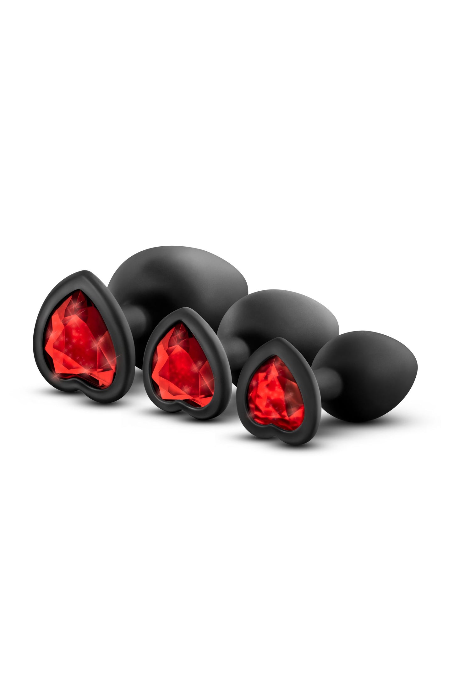 Blush - Luxe Bling Plugs Training Kit Black With Red Gems