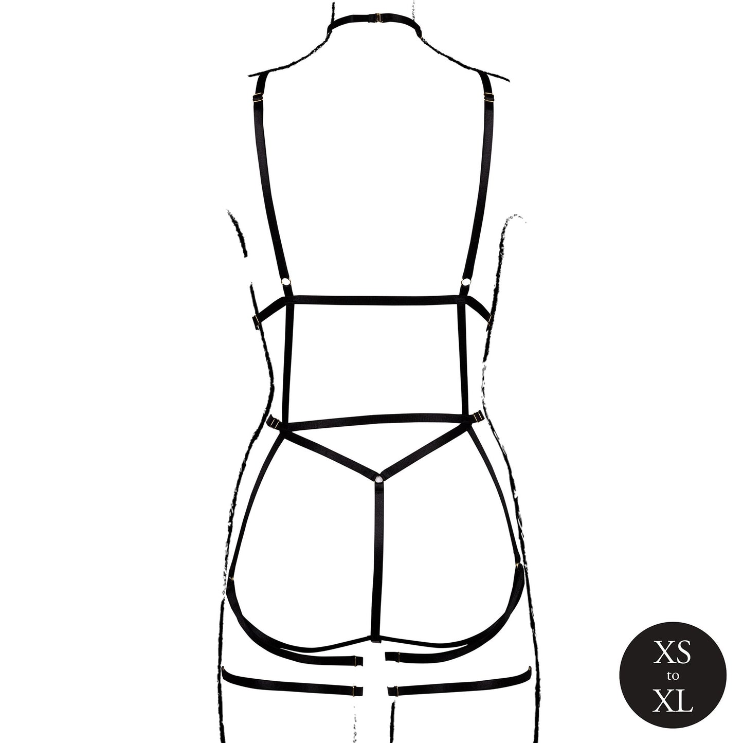 Le Desir - Strappy Open Cup Body Harness One Size - Black