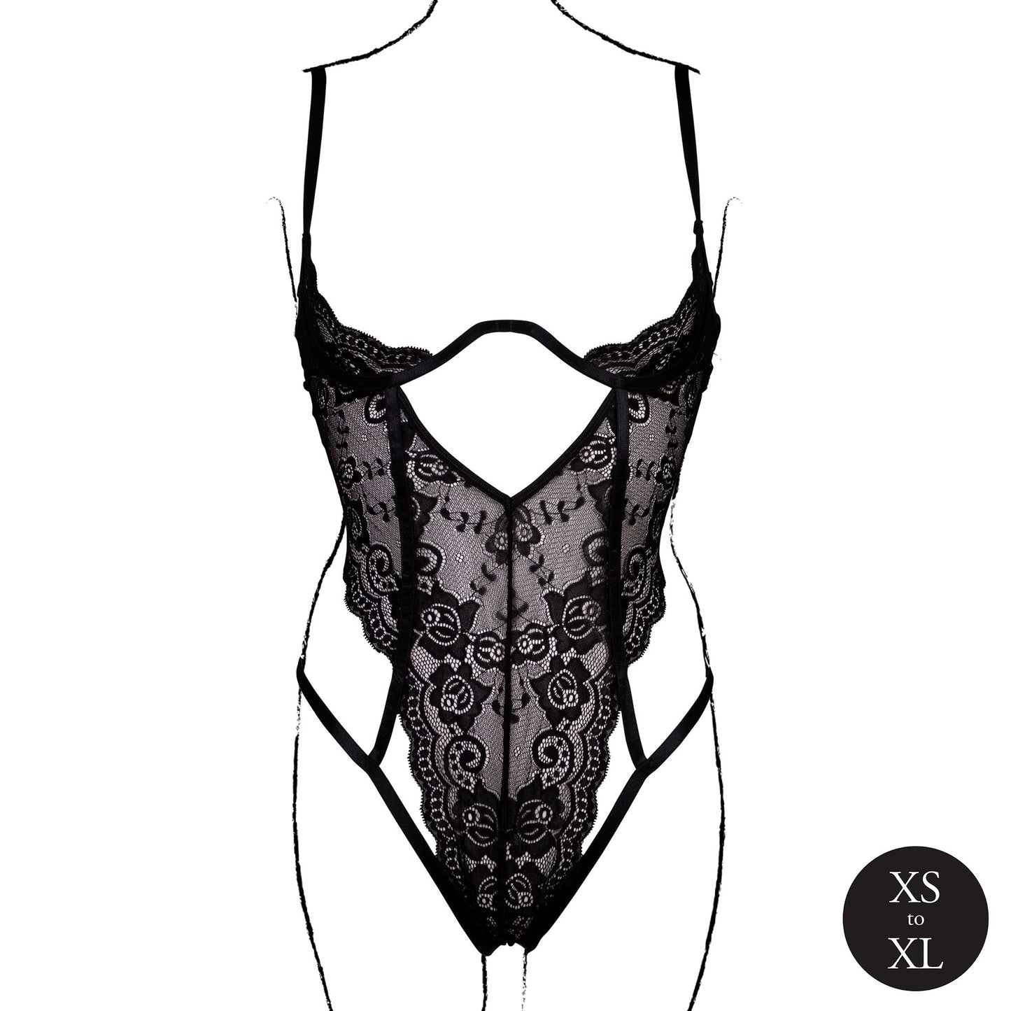 Le Désir – Open Cup Lace Bodysuit with Underwire - Black – Open Cup Bra