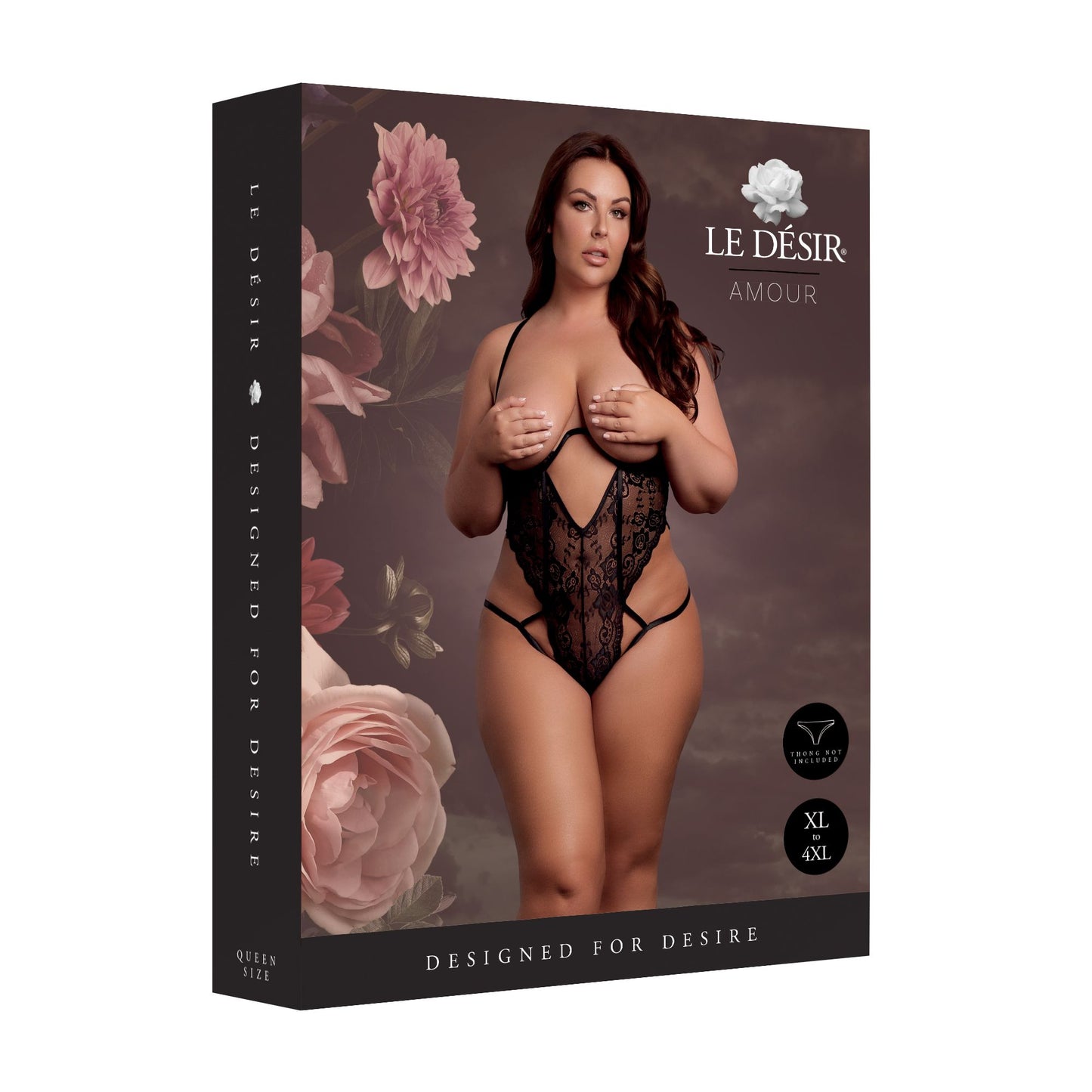 Le Désir – Open Cup Lace Bodysuit with Underwire - Black – Open Cup Bra