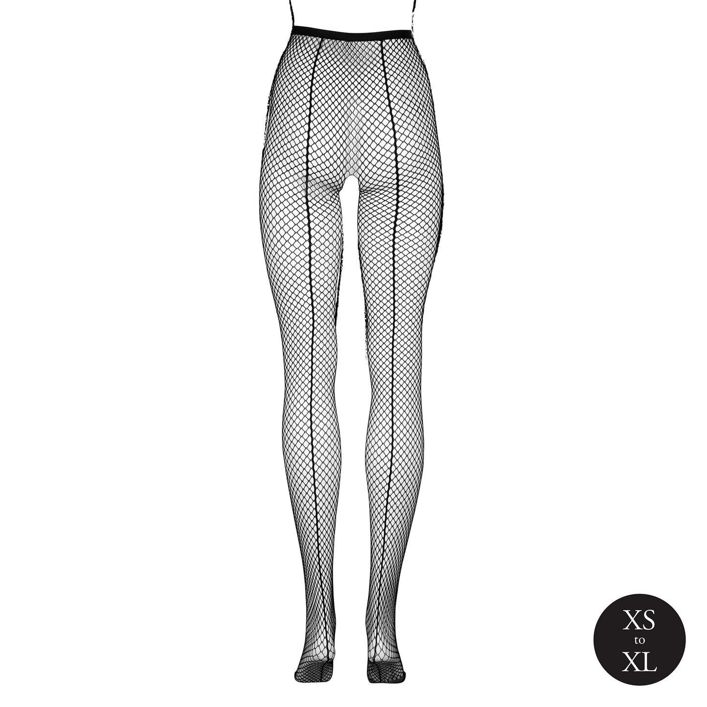 Le Desir - Panty with Small Fishnet Structure - Black – Stockings