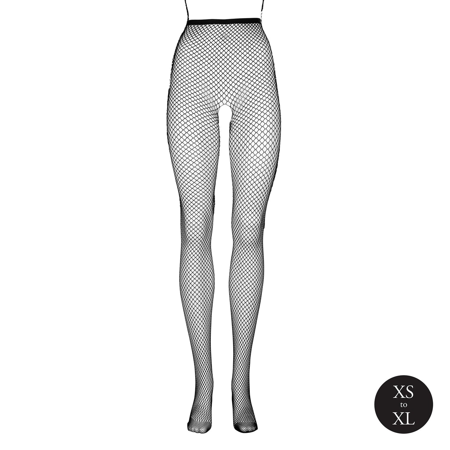 Le Desir - Panty with Small Fishnet Structure - Black – Stockings